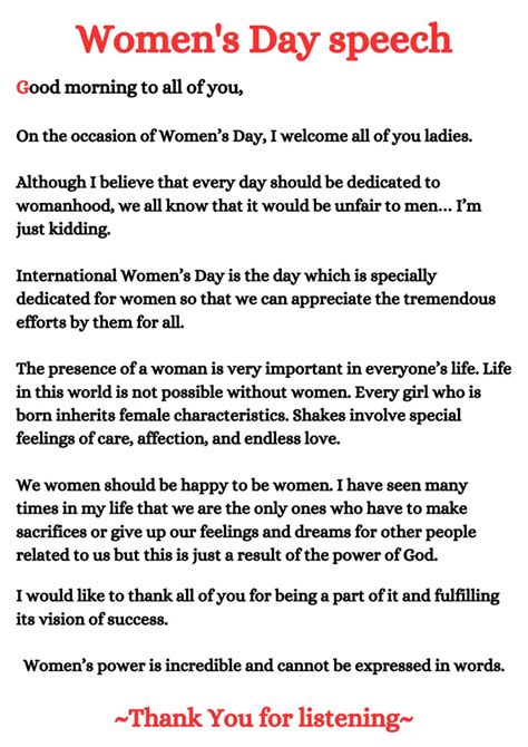 Speech For Women S Day